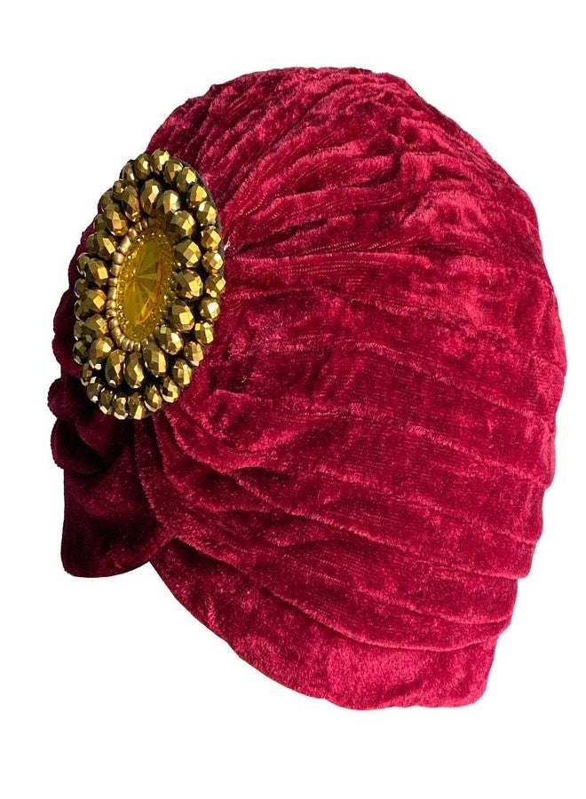 DECOU Twist Pleated Hair Wrap Stretch Turban 0545 (Wine) - Image 1